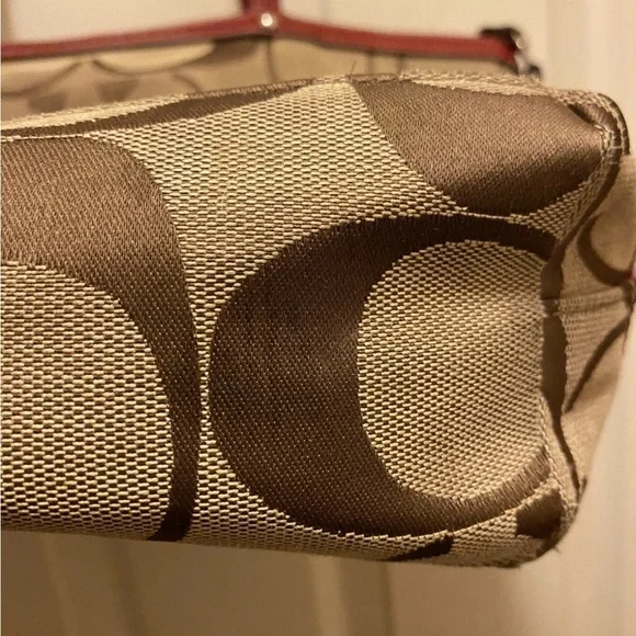 Coach Red and Brown Signature Tote - Picture 14 of 16